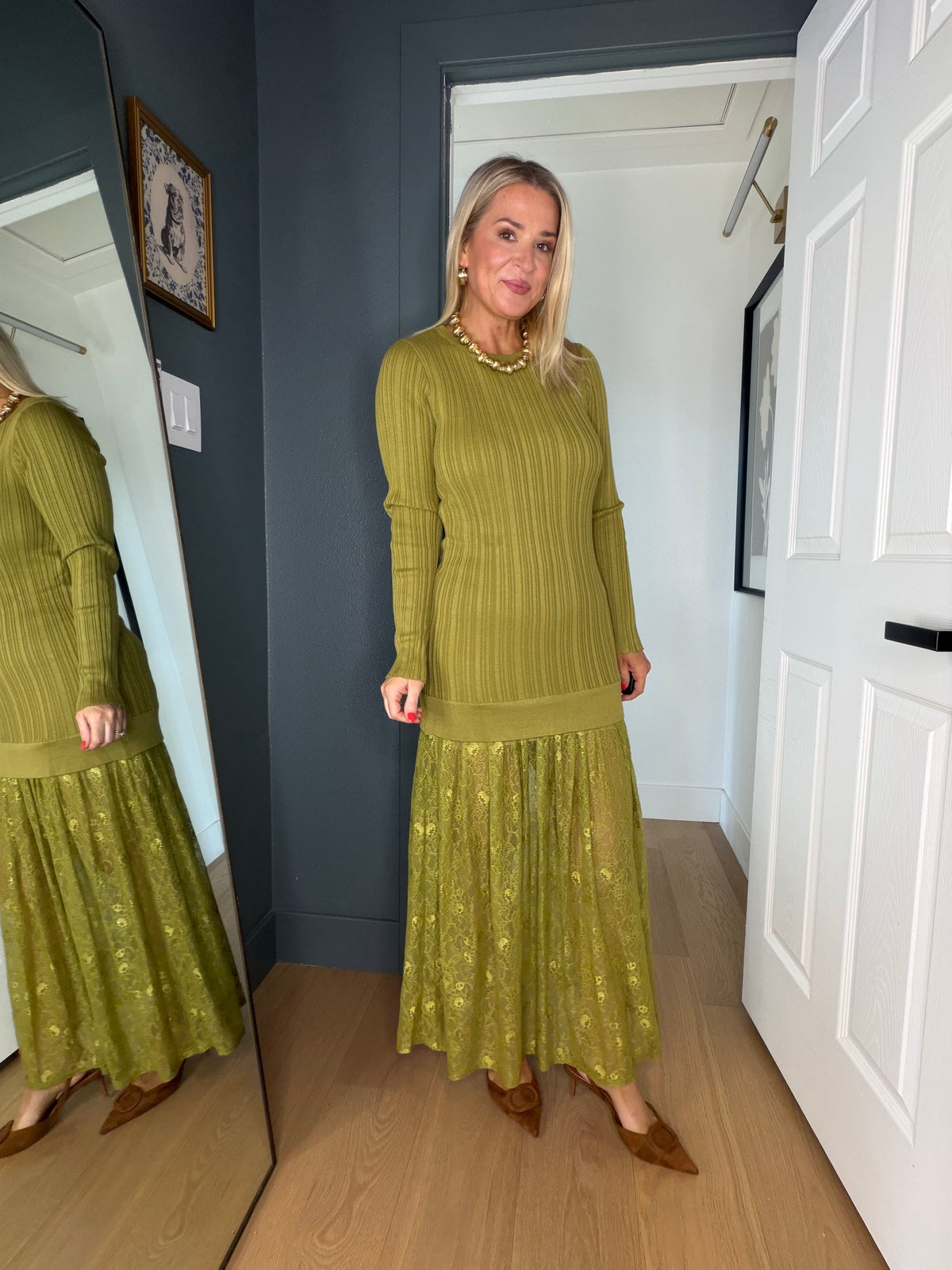 Olive Combo Maxi Dress