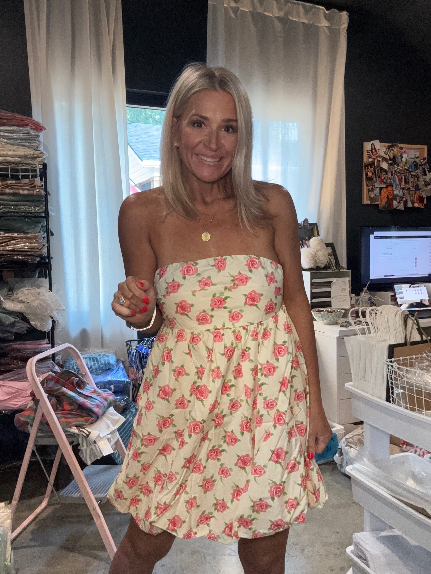 Floral Bubble Mini Dress- FINAL SALE