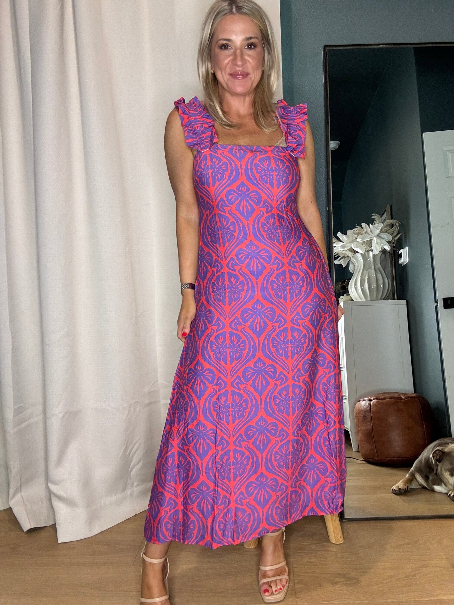 Electric Orchid Midi Dress- FINAL SALE