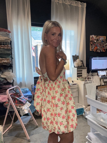 Floral Bubble Mini Dress- FINAL SALE