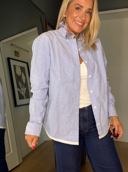 Chambray & Plaid Ruffle-M