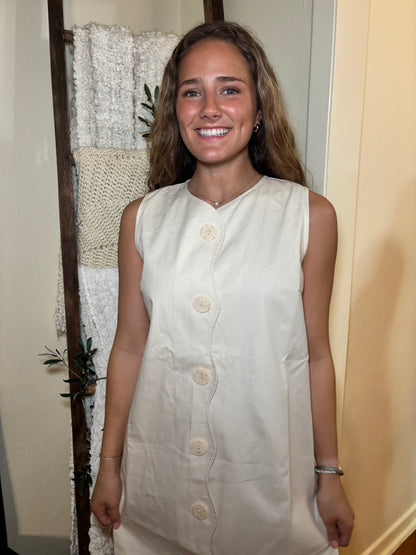 Wavy Trim Dress- FINAL SALE