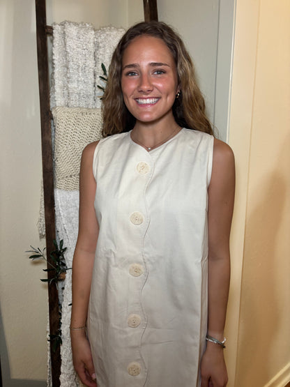 Wavy Trim Dress- FINAL SALE
