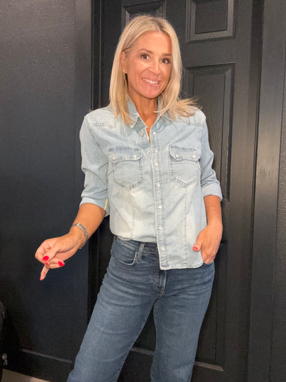 Dolly Denim Top-FINAL SALE