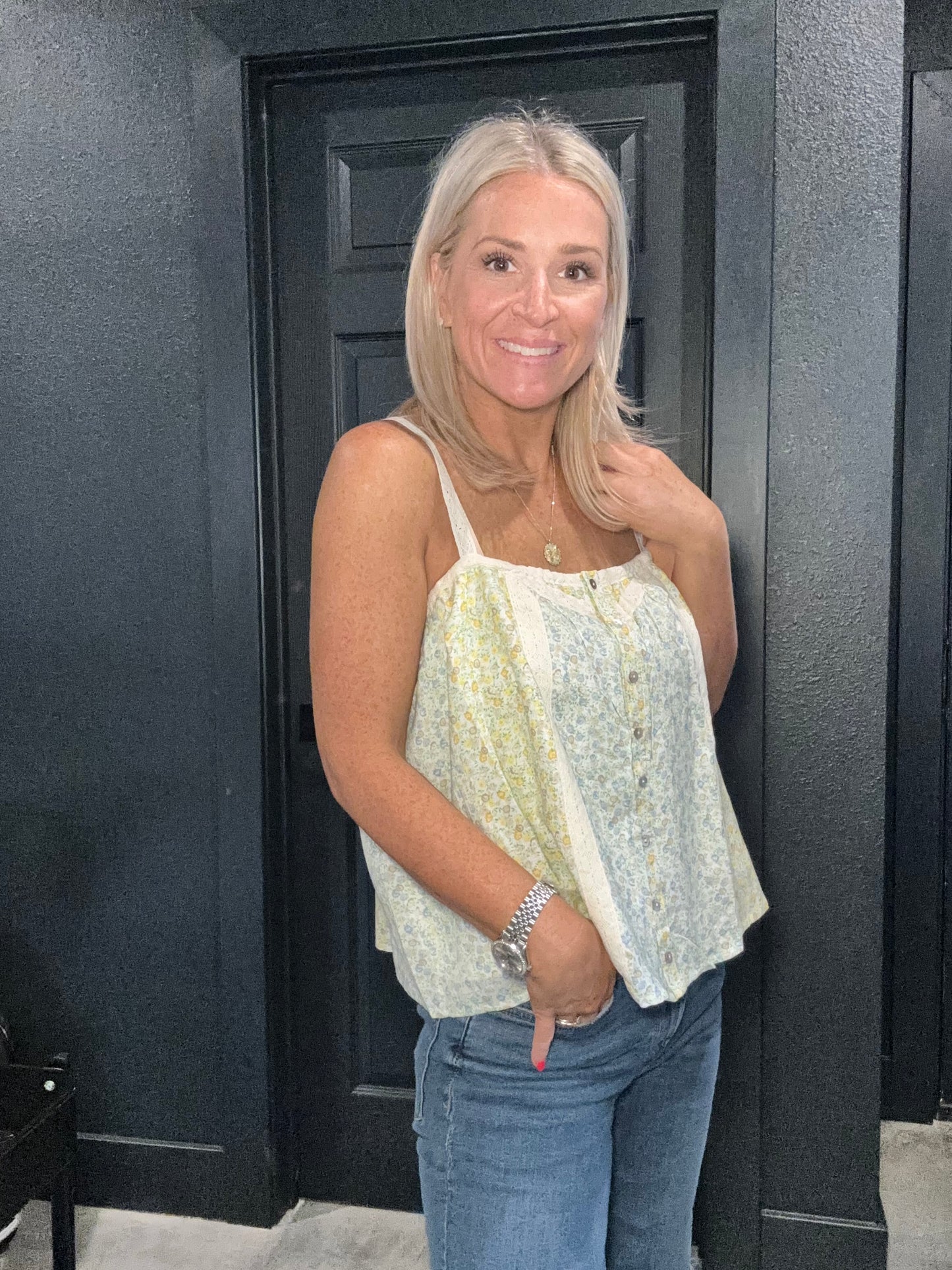 Lace Panel Tank- FINAL SALE
