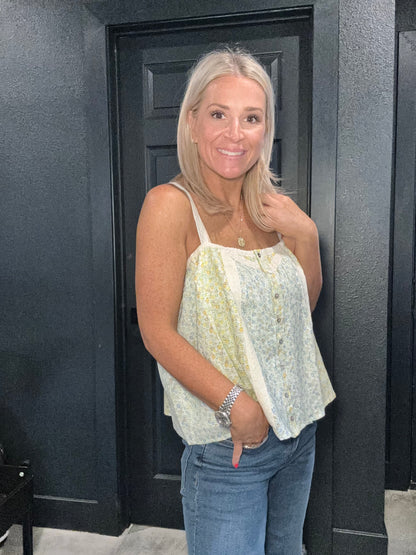 Lace Panel Tank- FINAL SALE