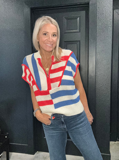 Americana Half Zip-FINAL SALE