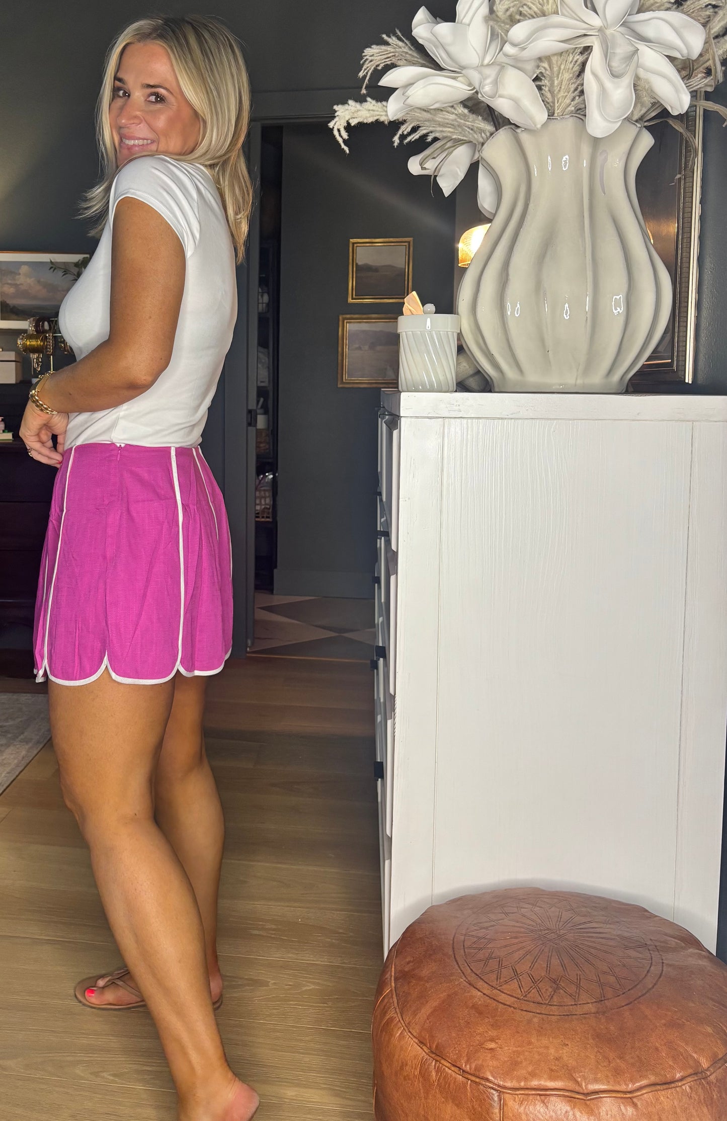 Shell Panel Linen Skort