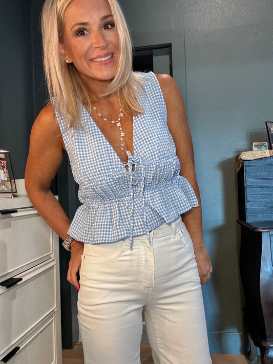 Sleeveless Gingham Top- FINAL SALE