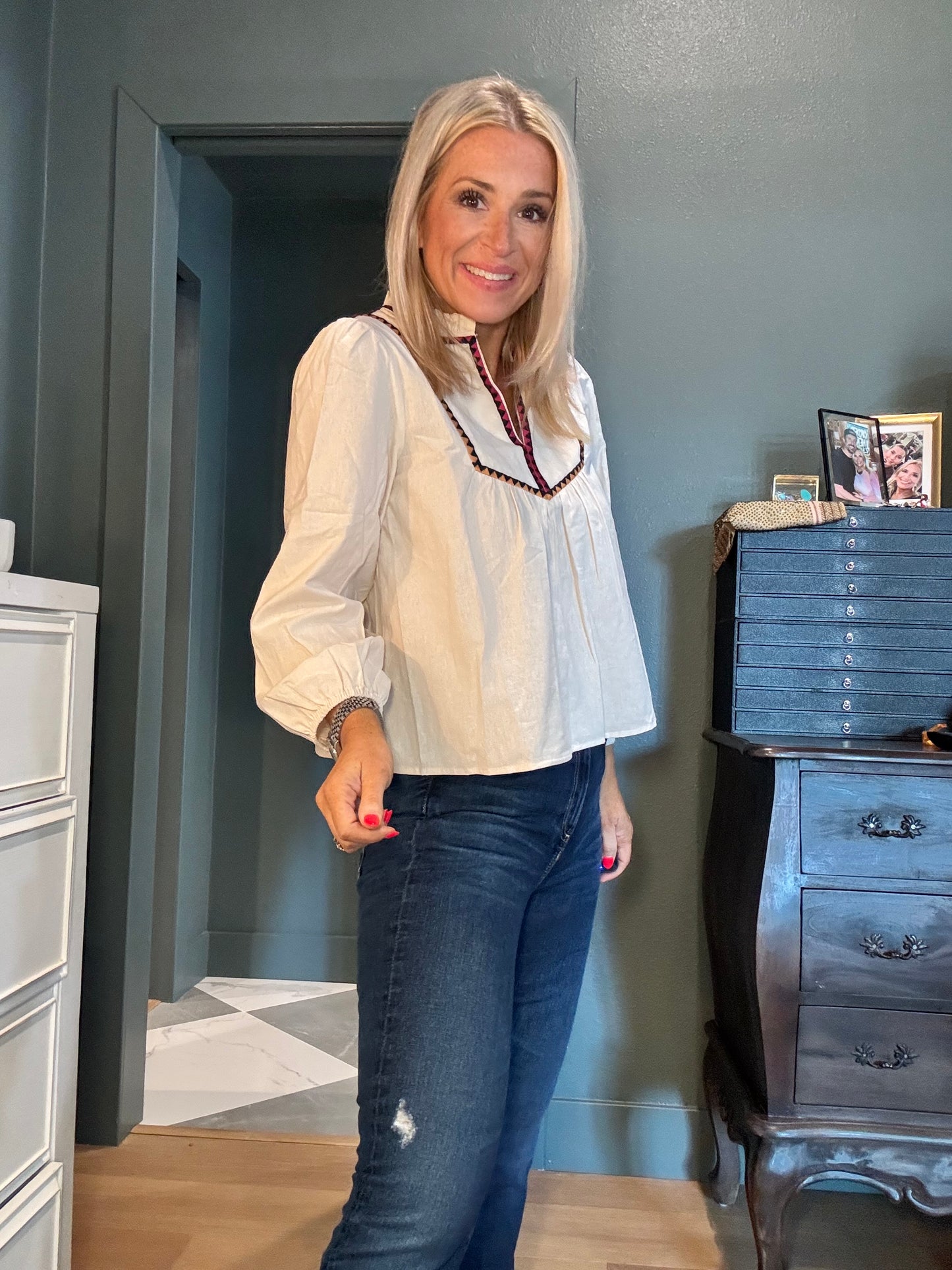 Faith Embroidered Blouse- FINAL SALE