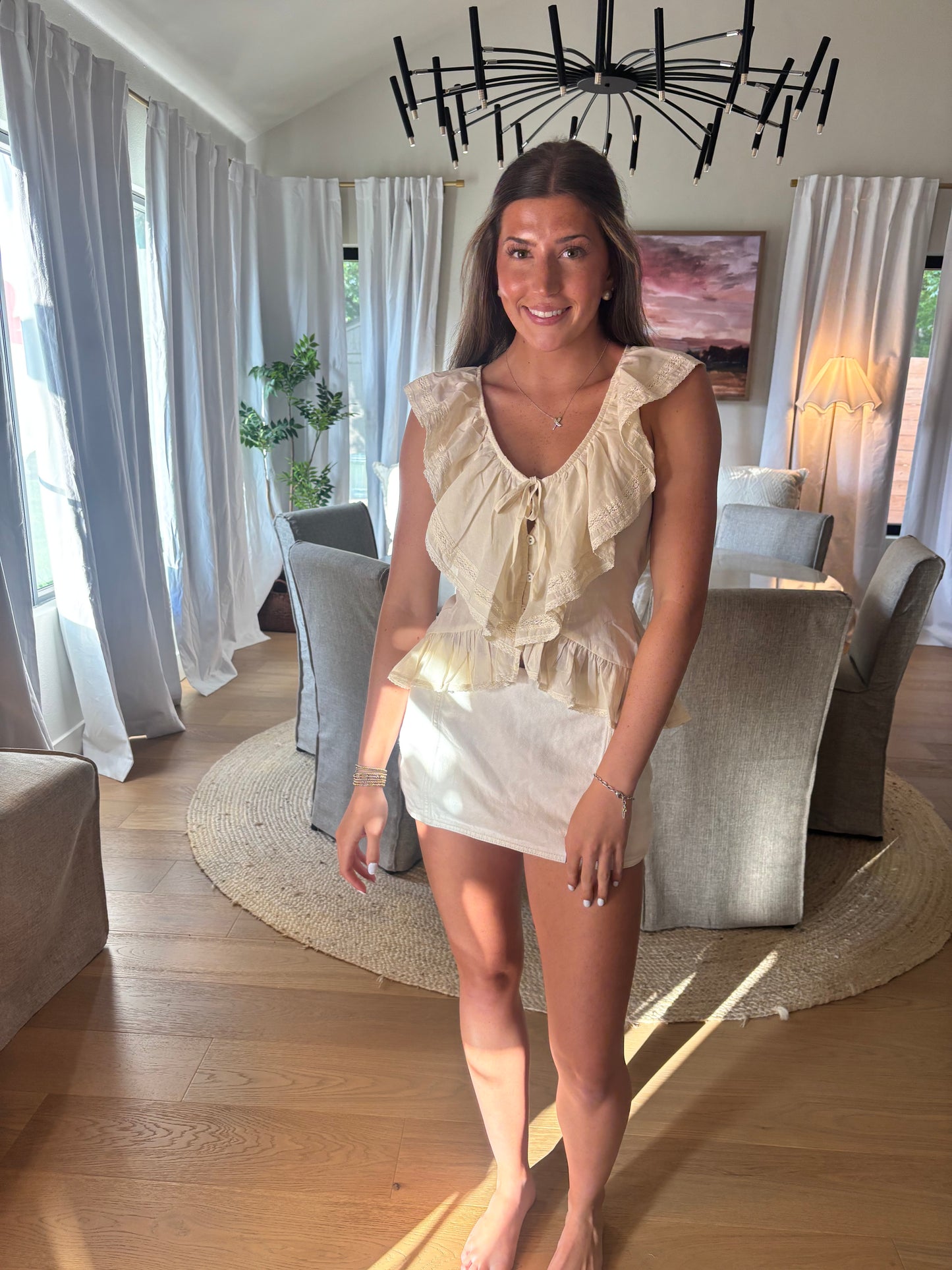 Cascading Ruffle Top