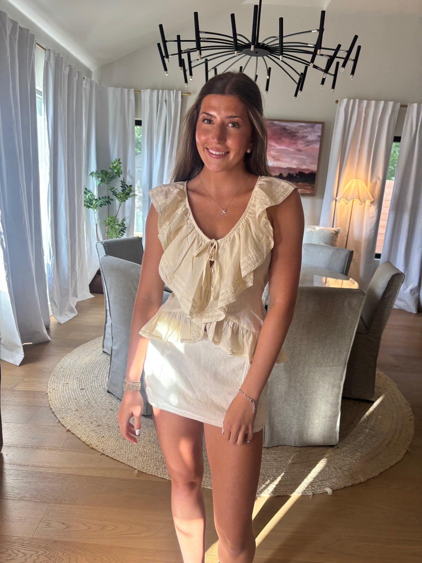 Cascading Ruffle Top
