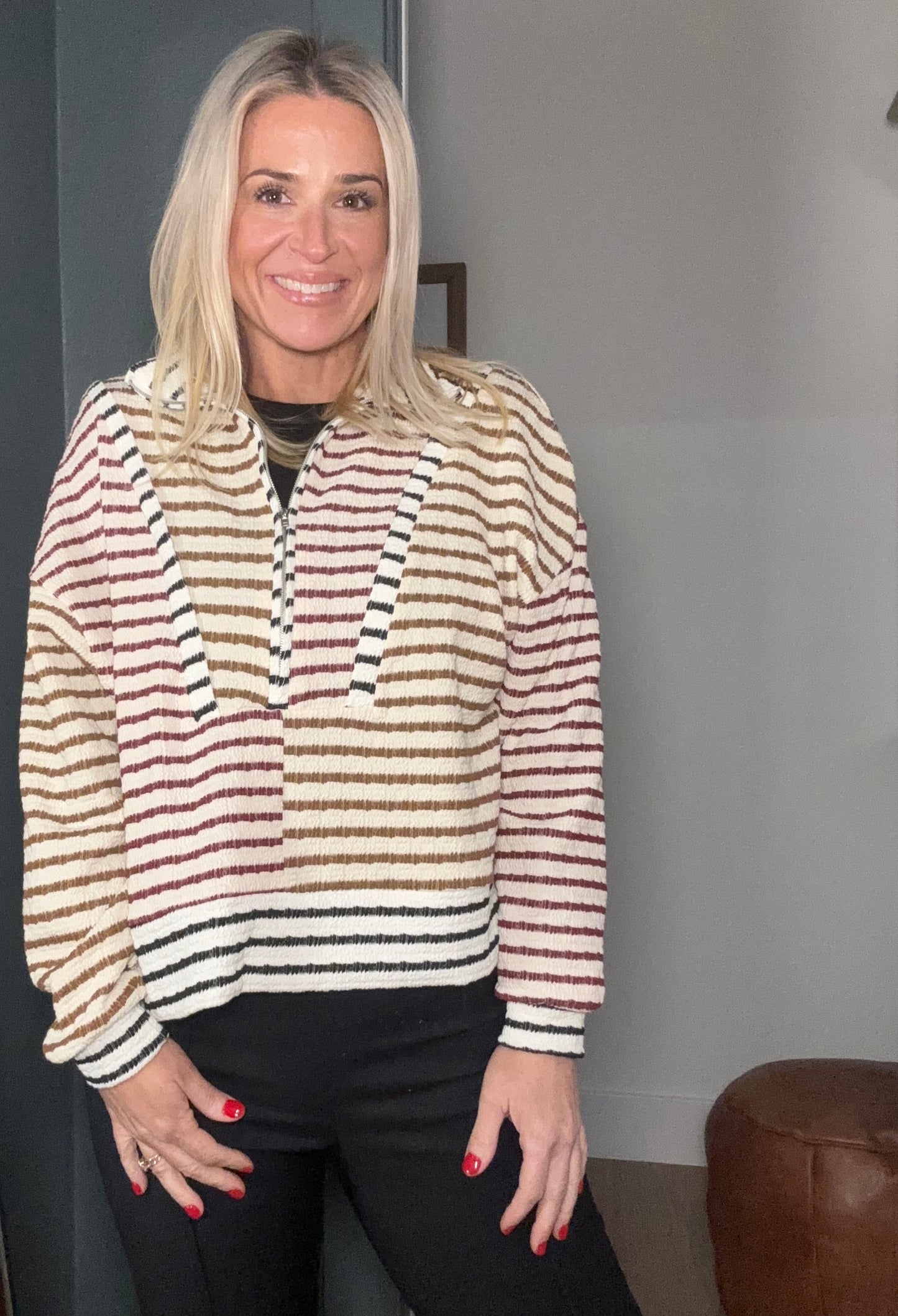 Warm & Easy Stripe Top- FINAL SALE