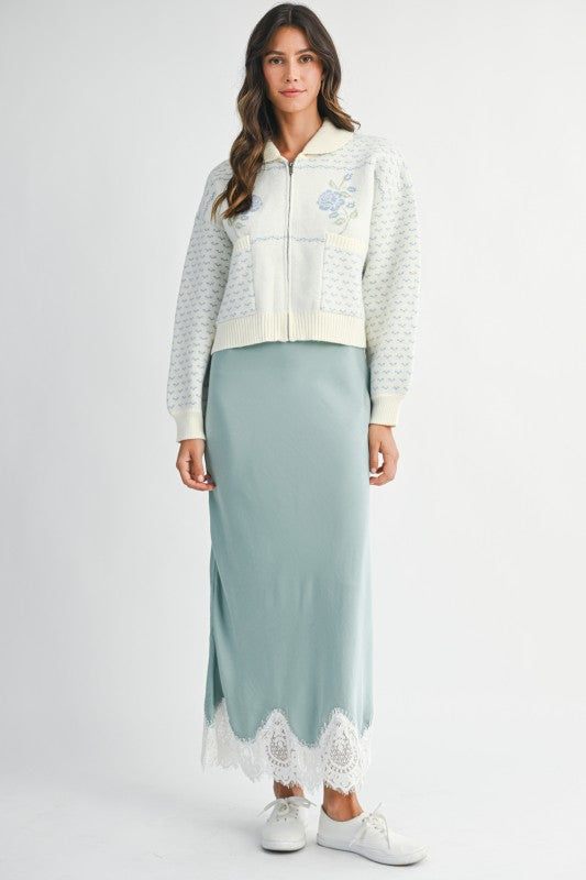 Seafoam & Silk Skirt- FINAL SALE