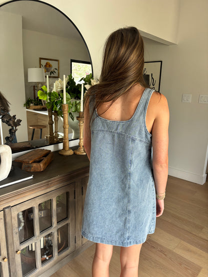 Two Stepping Denim Dress- FINAL SALE