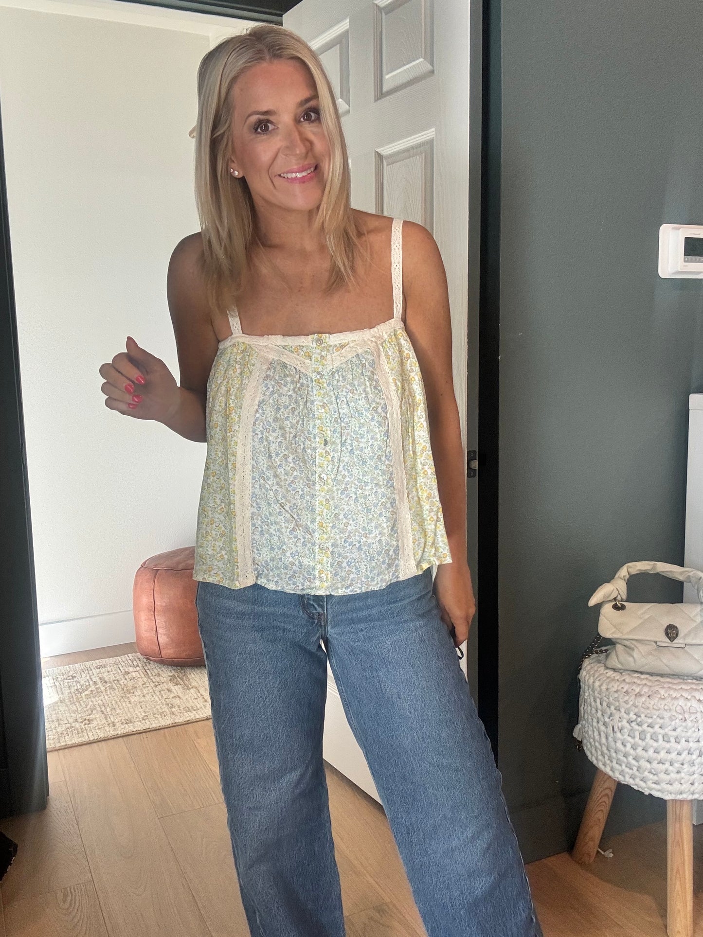 Lace Panel Tank- FINAL SALE