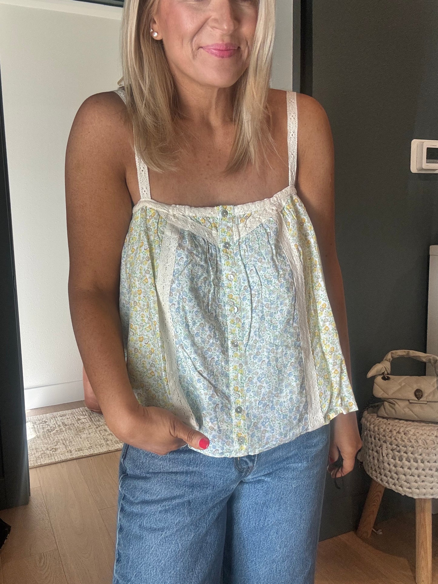 Lace Panel Tank- FINAL SALE