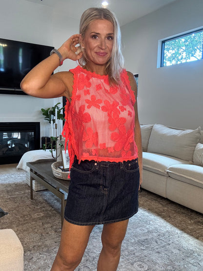 Floral Side Tie Top