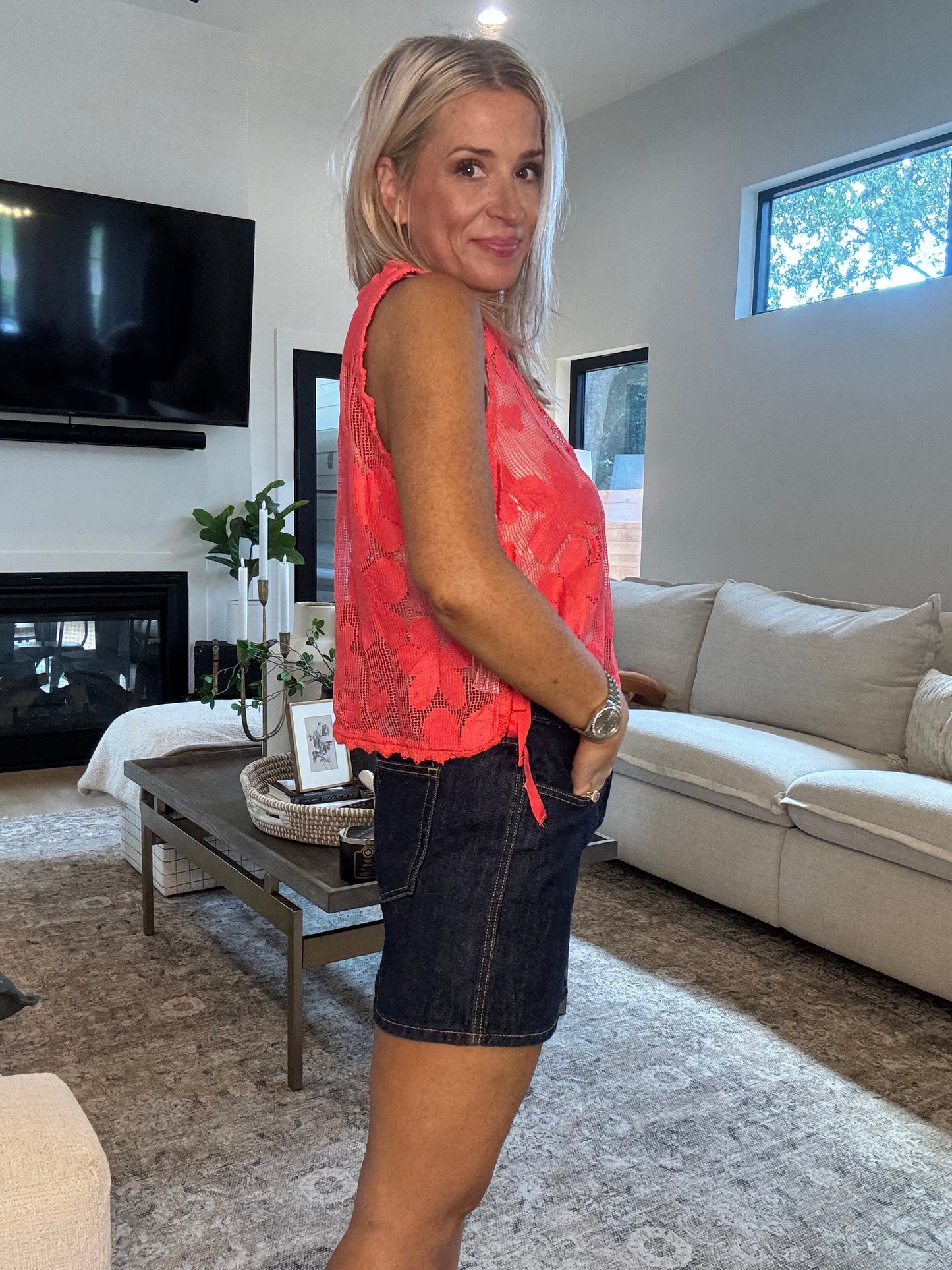 Floral Side Tie Top