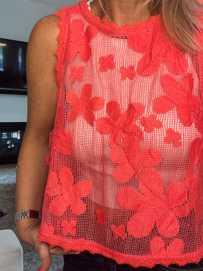 Floral Side Tie Top