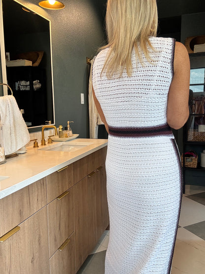 Stripe Crochet Maxi Dress-FINAL SALE