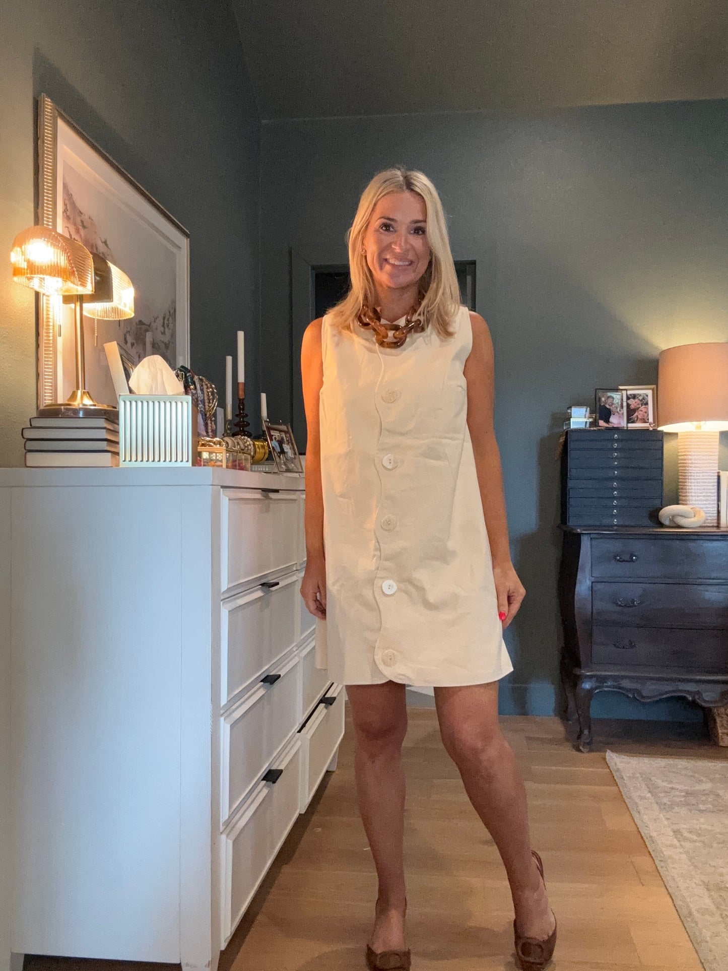 Wavy Trim Dress- FINAL SALE