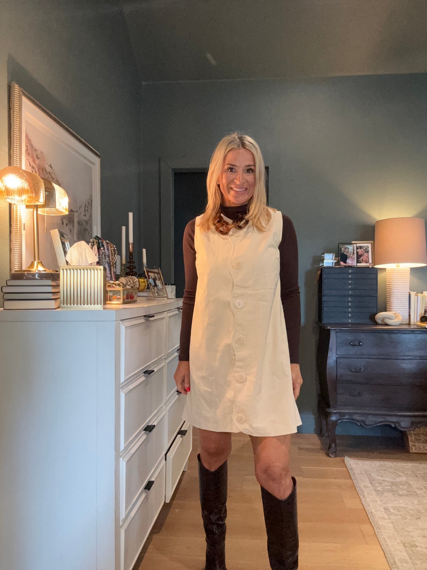 Wavy Trim Dress- FINAL SALE