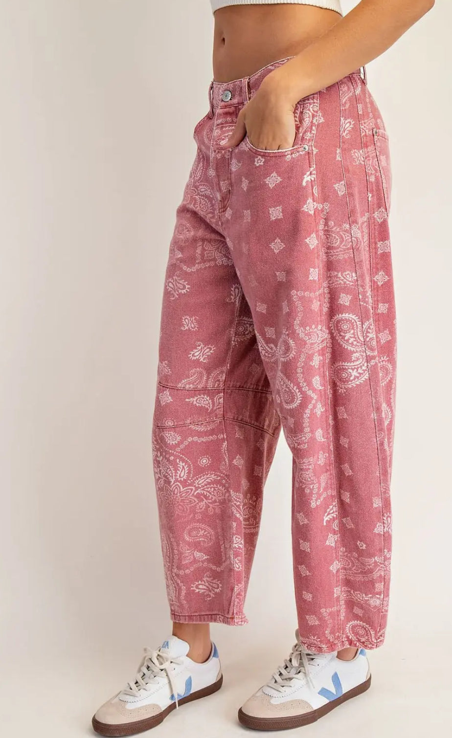 Dusty Rose Bandana Jeans