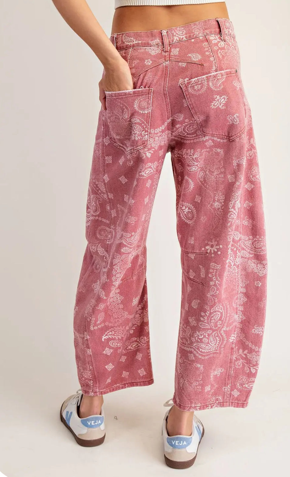 Dusty Rose Bandana Jeans