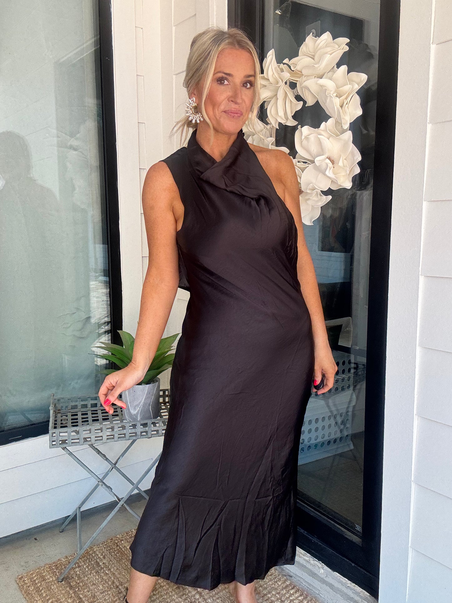 Broadway Satin Midi Dress- FINAL SALE