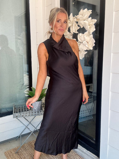 Broadway Satin Midi Dress- FINAL SALE