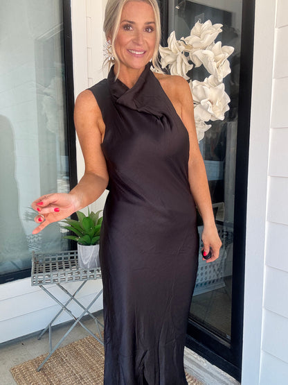 Broadway Satin Midi Dress- FINAL SALE