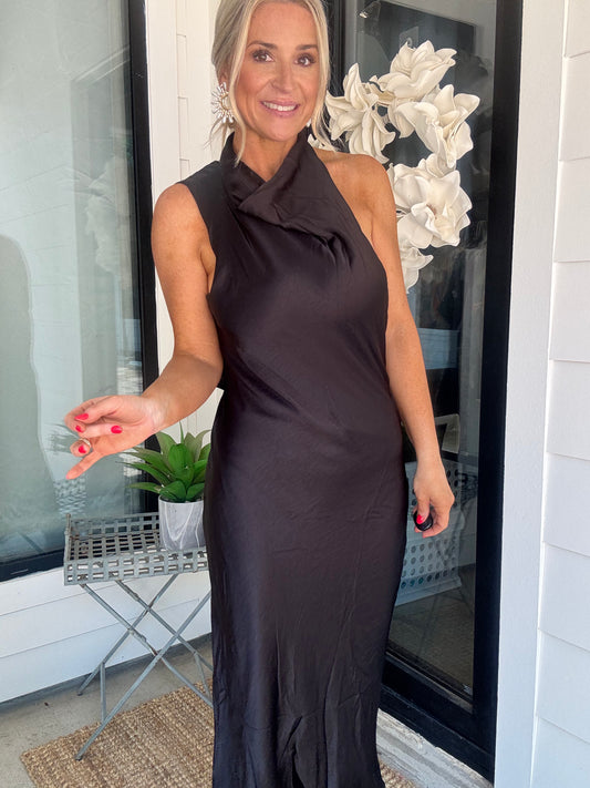 Broadway Satin Midi Dress