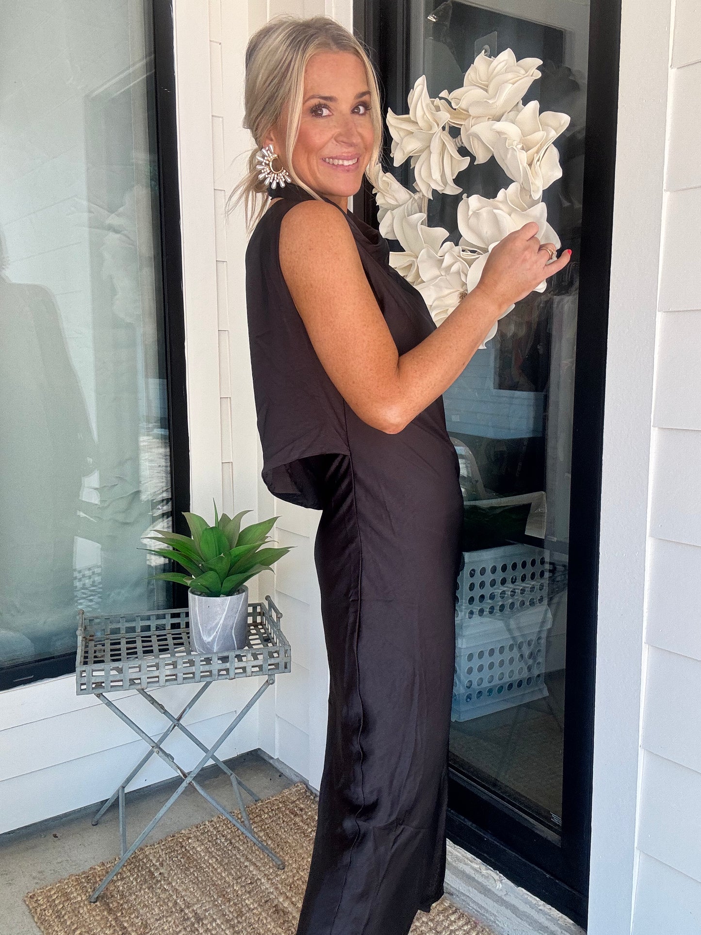 Broadway Satin Midi Dress- FINAL SALE