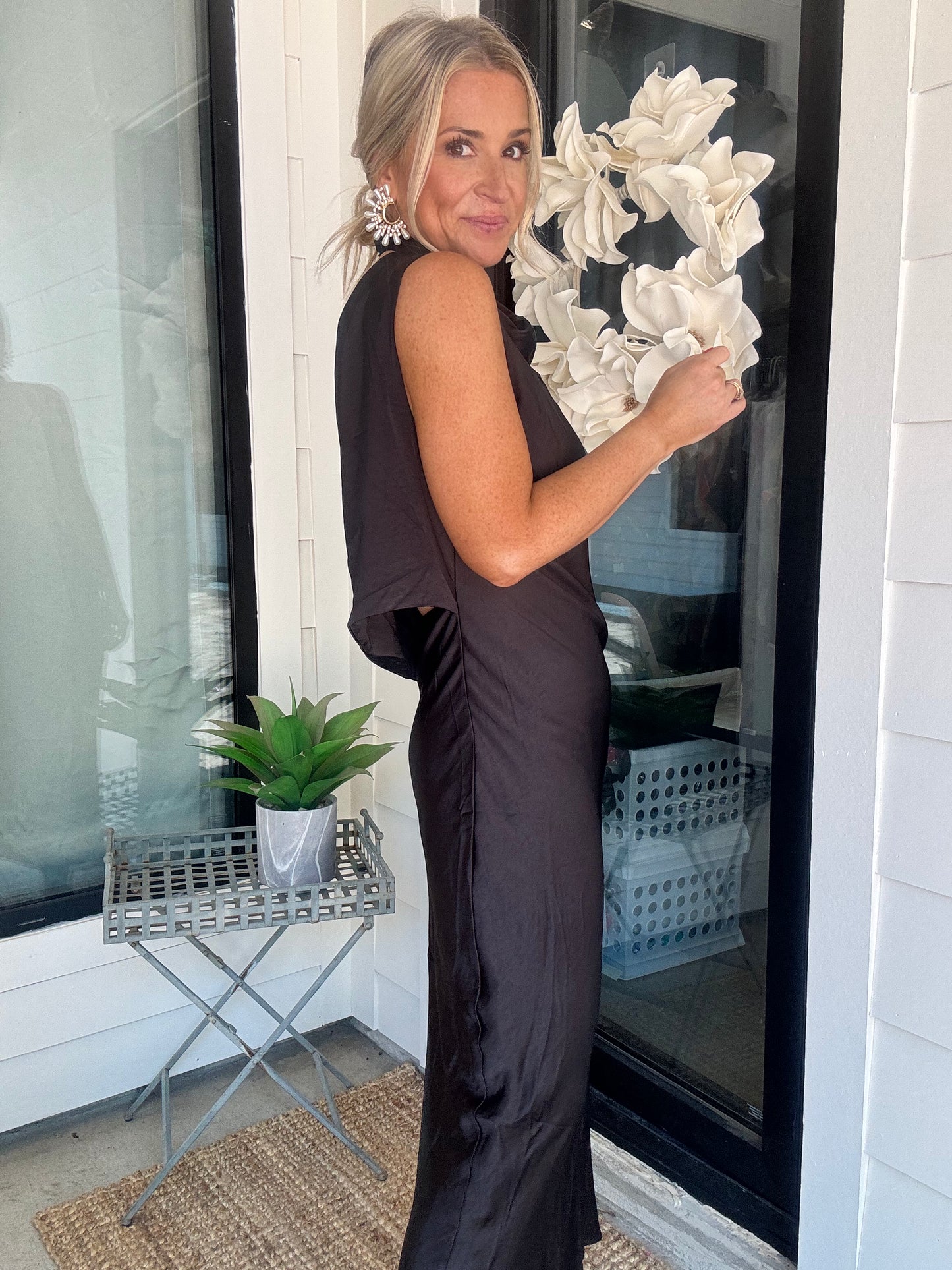 Broadway Satin Midi Dress- FINAL SALE