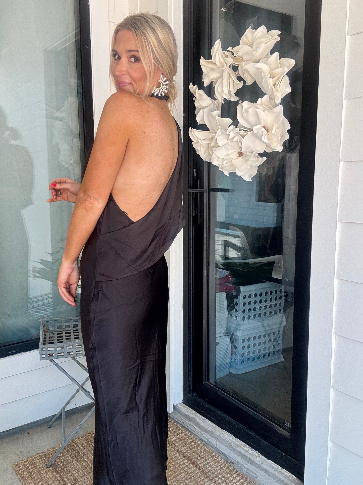 Broadway Satin Midi Dress- FINAL SALE