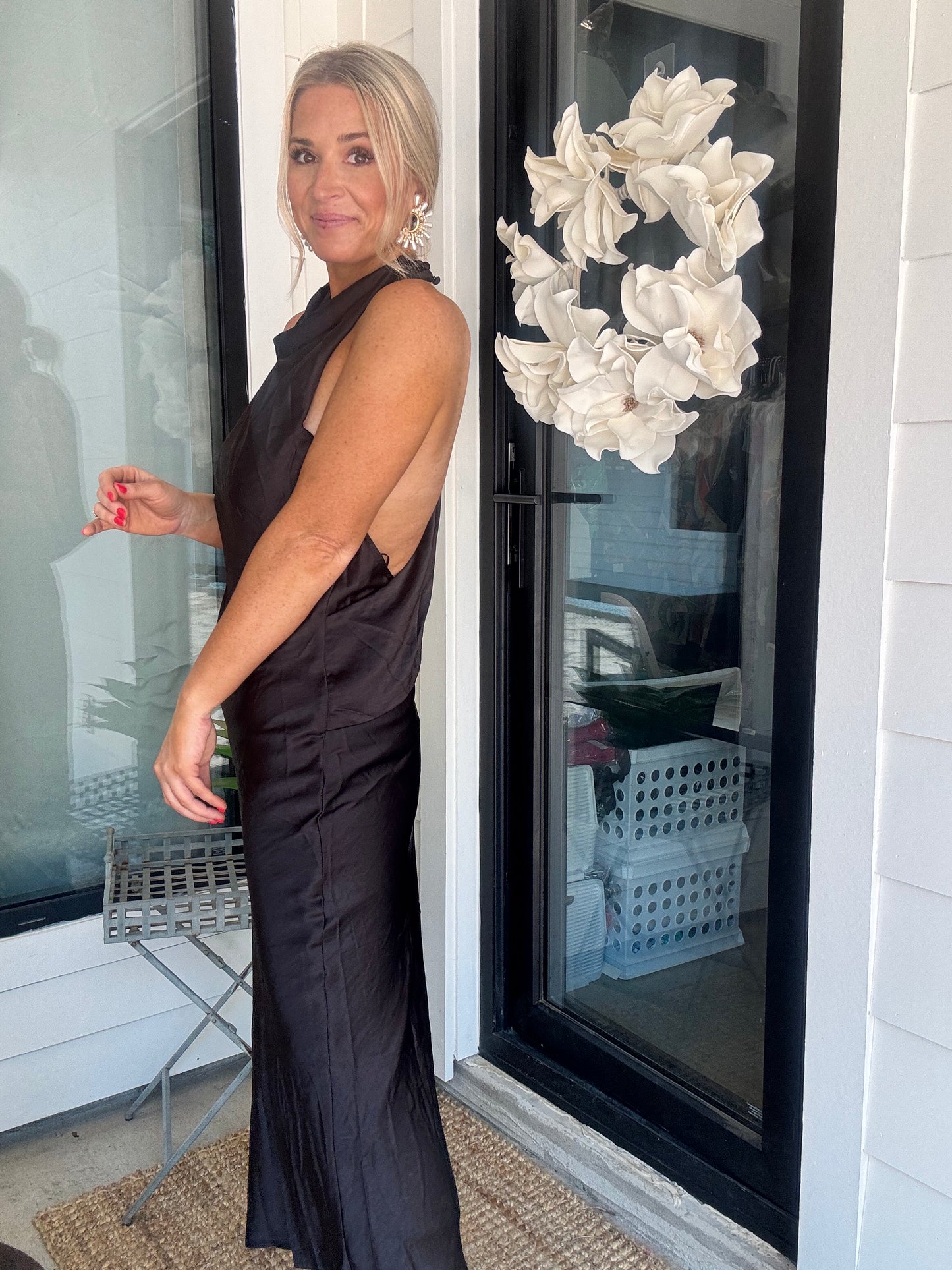 Broadway Satin Midi Dress- FINAL SALE