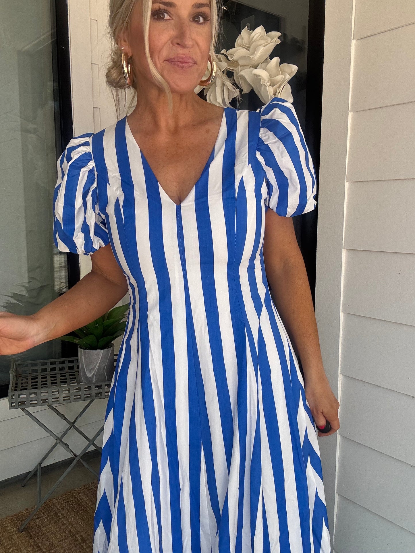 Ocean Lines Midi Dress