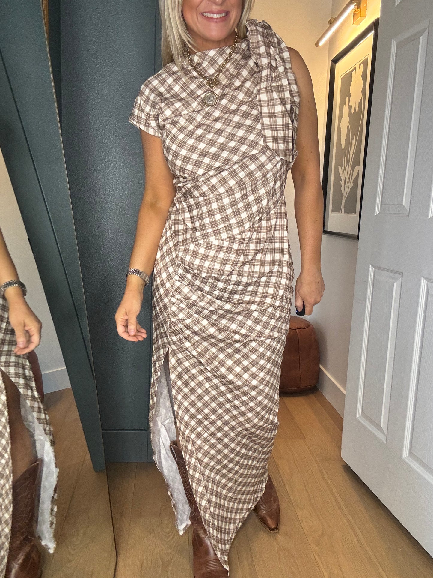 Spring Plaid Maxi Dress- FINAL SALE