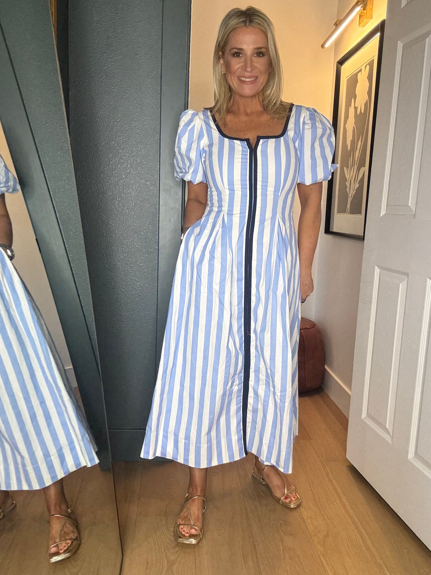 Craving Contrast Striped Midi Dress