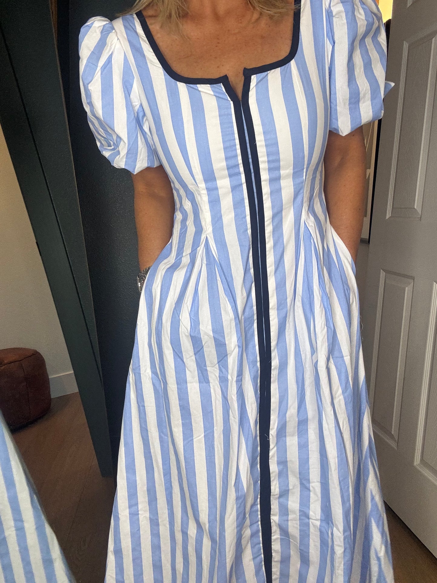 Craving Contrast Striped Midi Dress