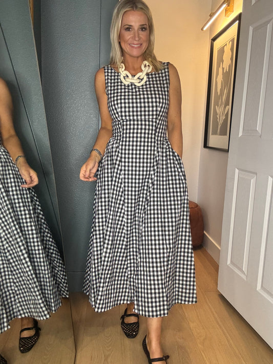 Lisa Gingham Midi Dress- FINAL SALE