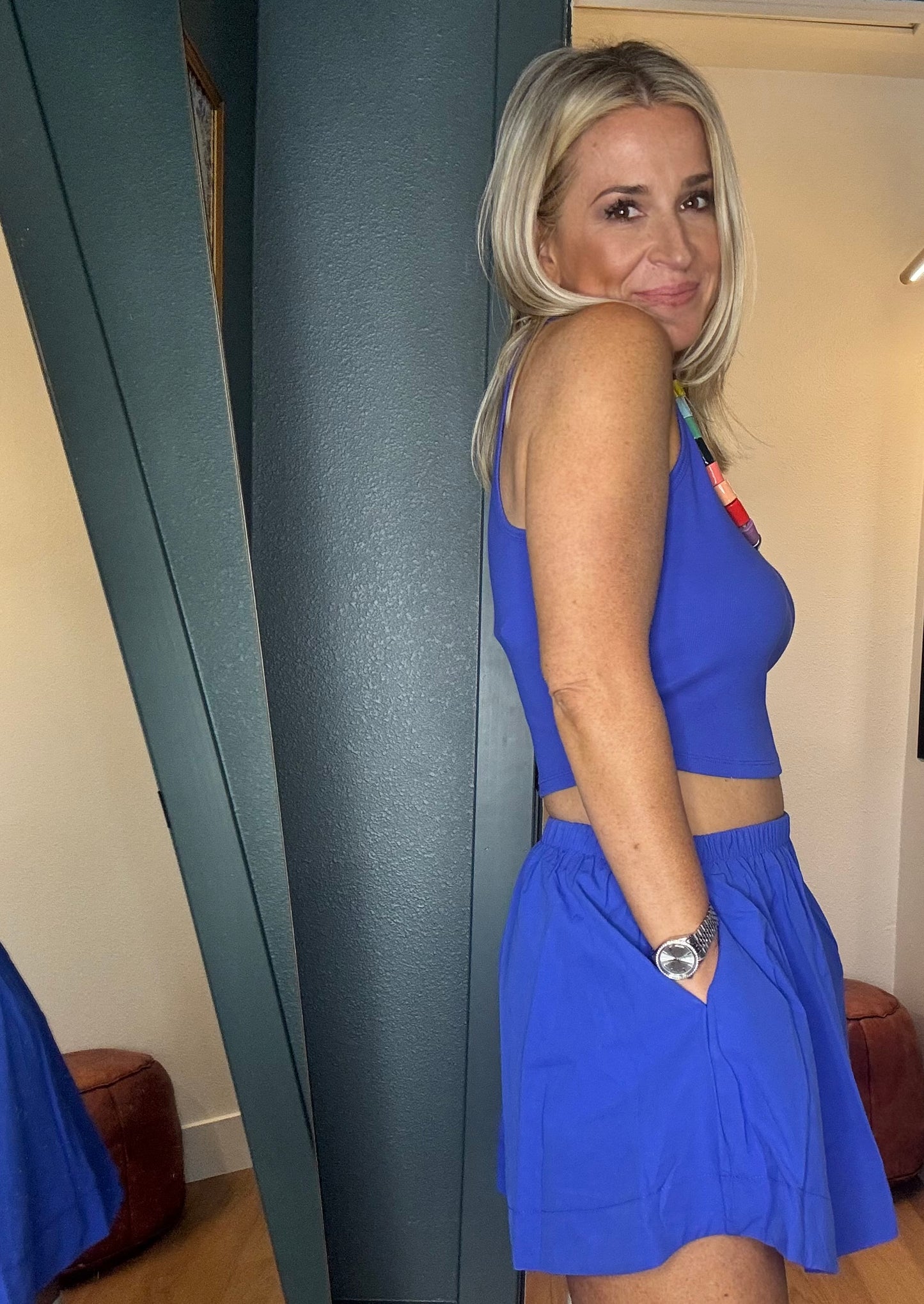 Sleeveless Ribbed Top And Skirt Set- FINAL SALE