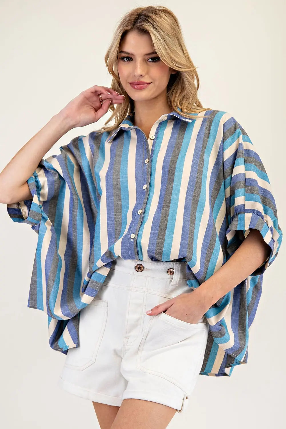 Striped Dolman Top- FINAL SALE