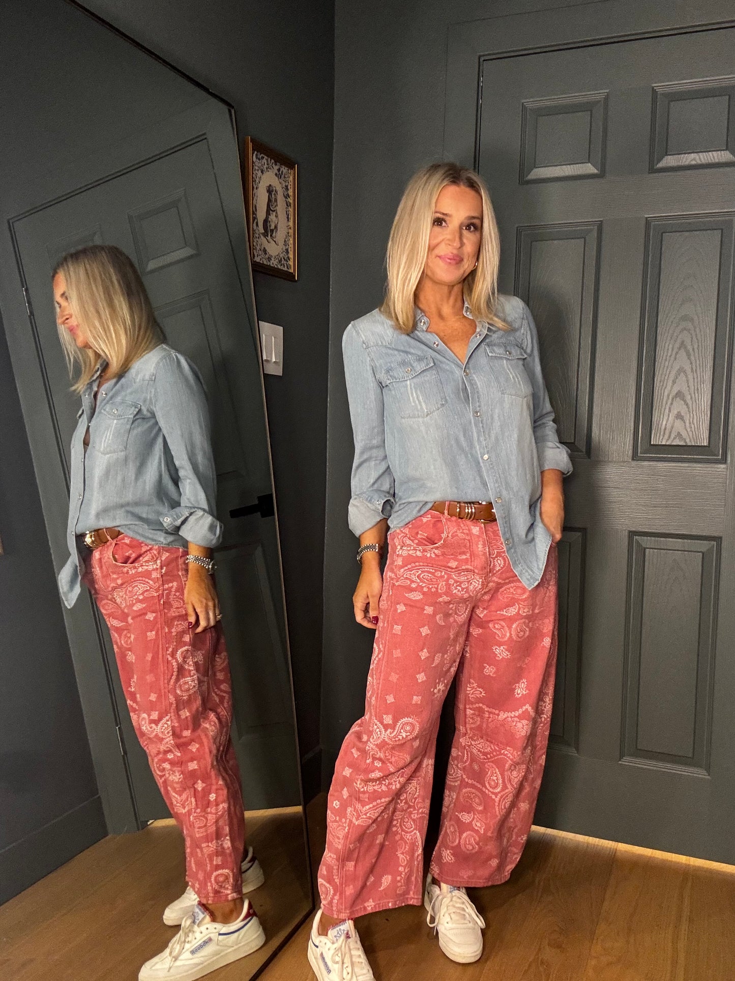 Dusty Rose Bandana Jeans