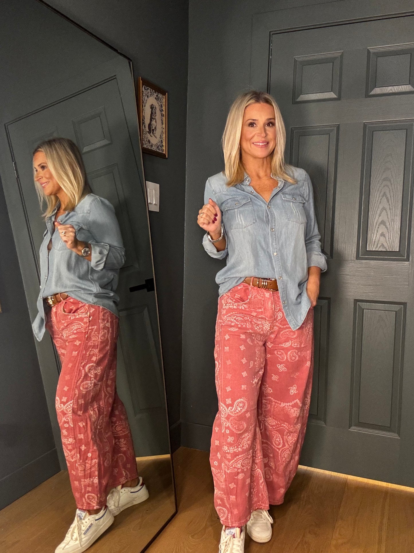 Dusty Rose Bandana Jeans