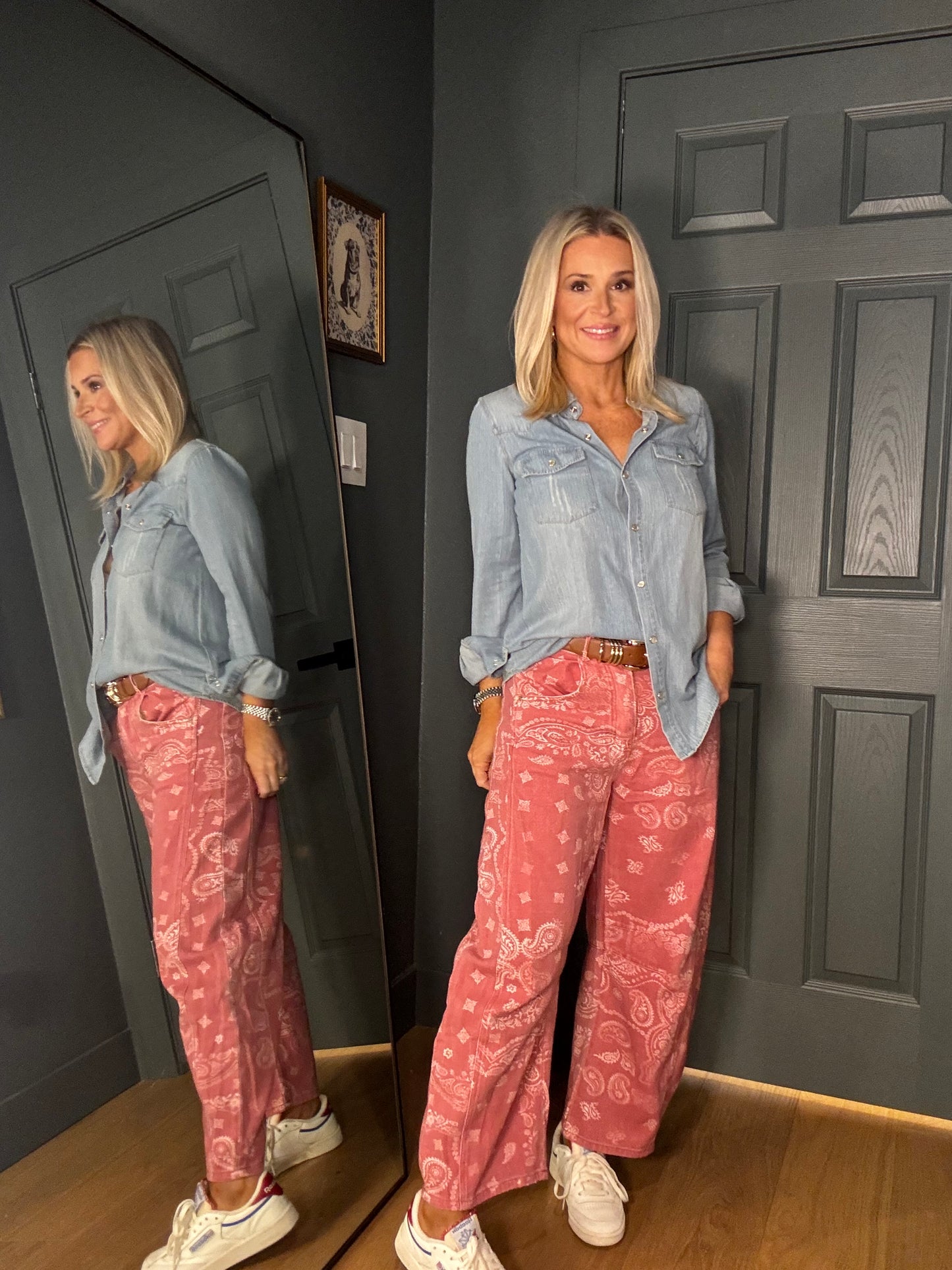 Dusty Rose Bandana Jeans