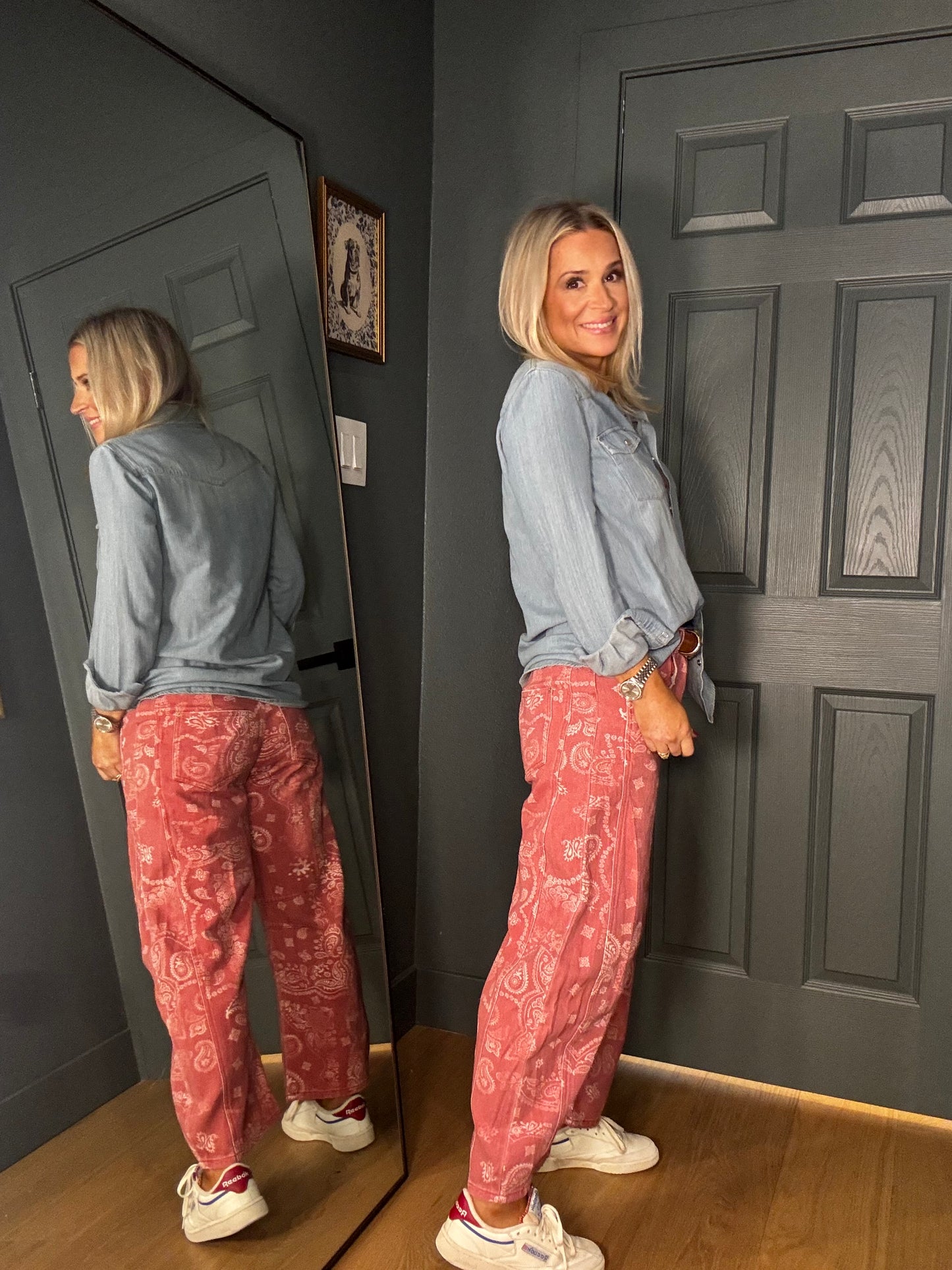 Dusty Rose Bandana Jeans