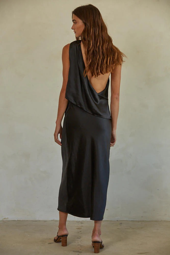 Broadway Satin Midi Dress- FINAL SALE