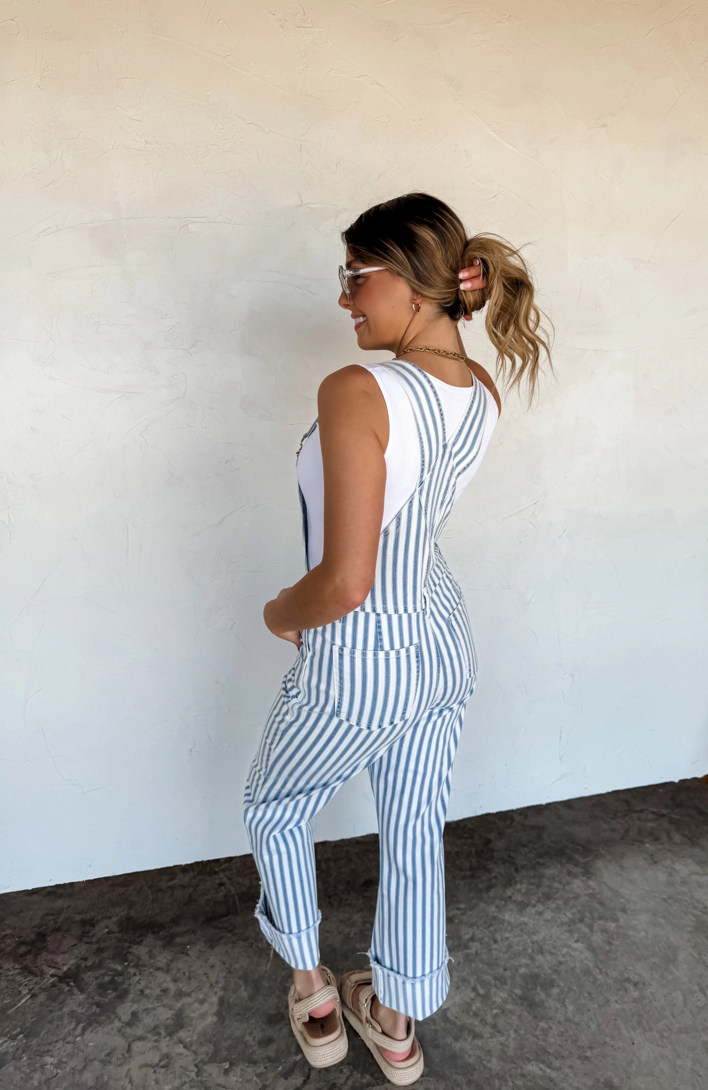 Dahlia Stripe Overalls